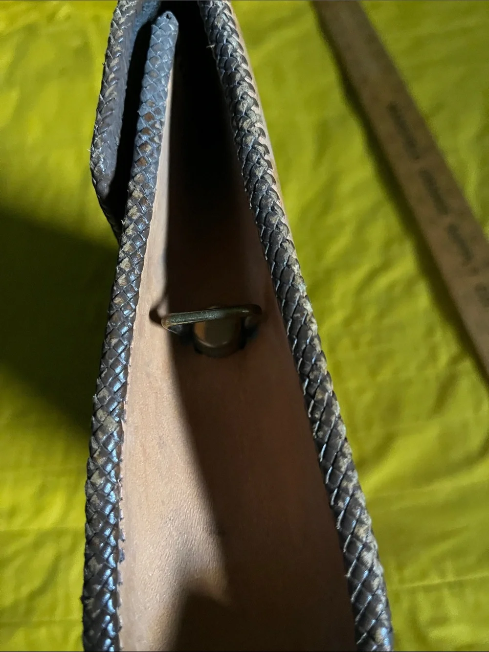 Hand-Tooled Floral Leather Clutch in Tan - Picture 3 of 4